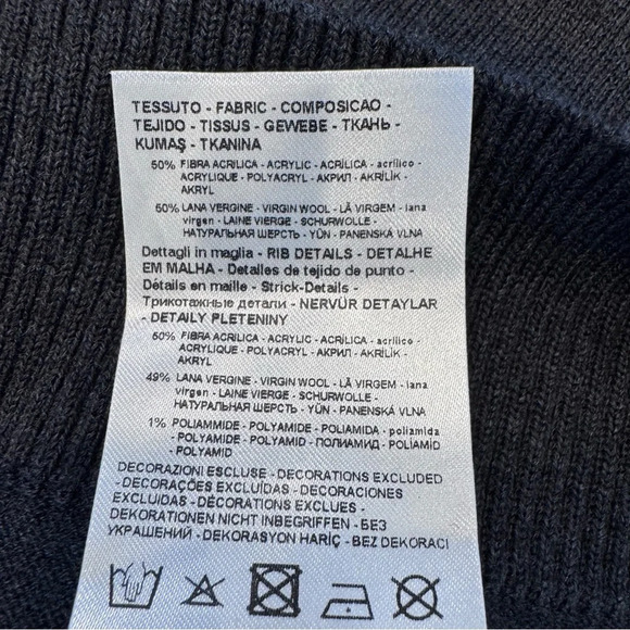 Armani Exchange Men’s Dark Gray Silver  Turtleneck Sweater Wool  Blend  Sz Small - Picture 11 of 12